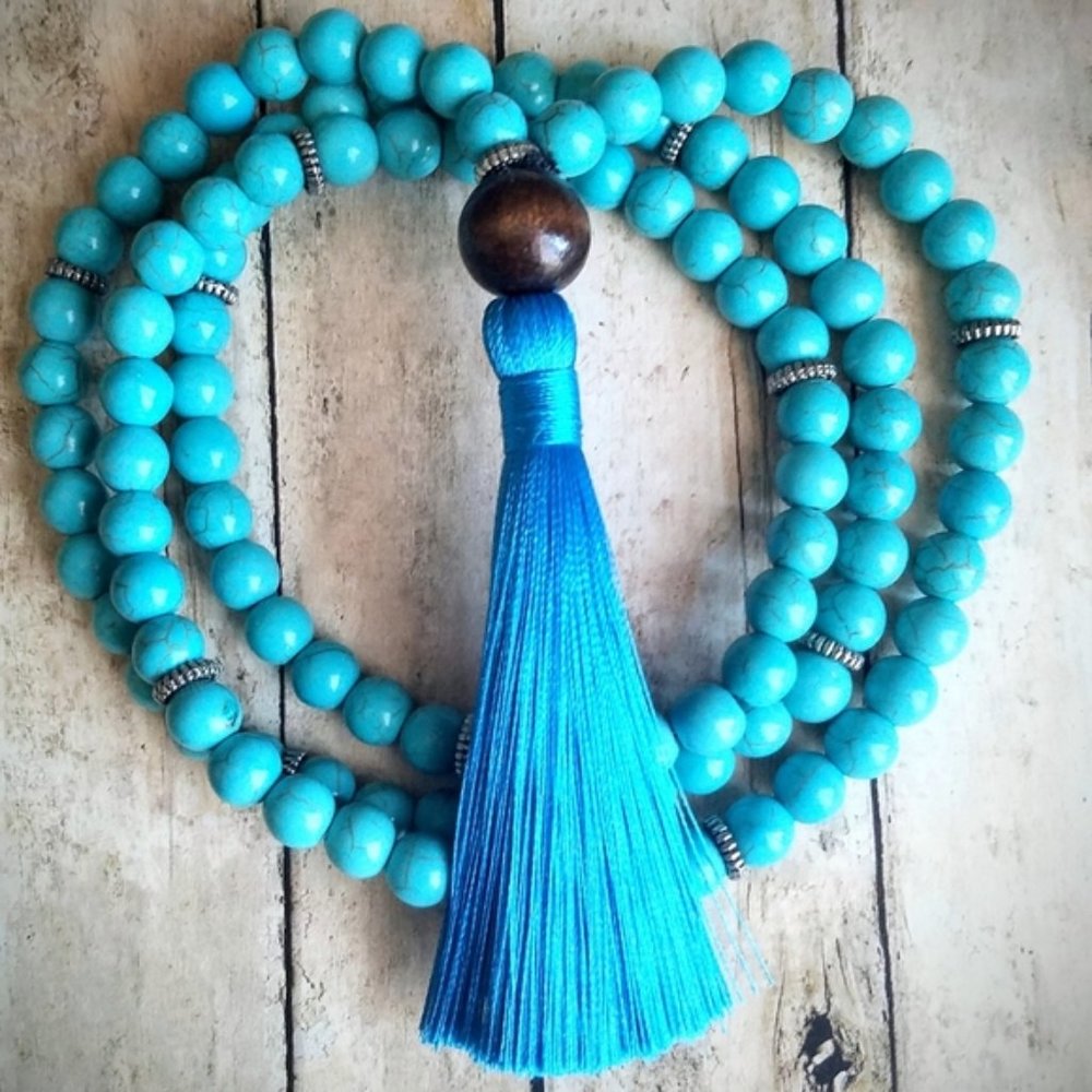 108 Turquoise Mala Neckace